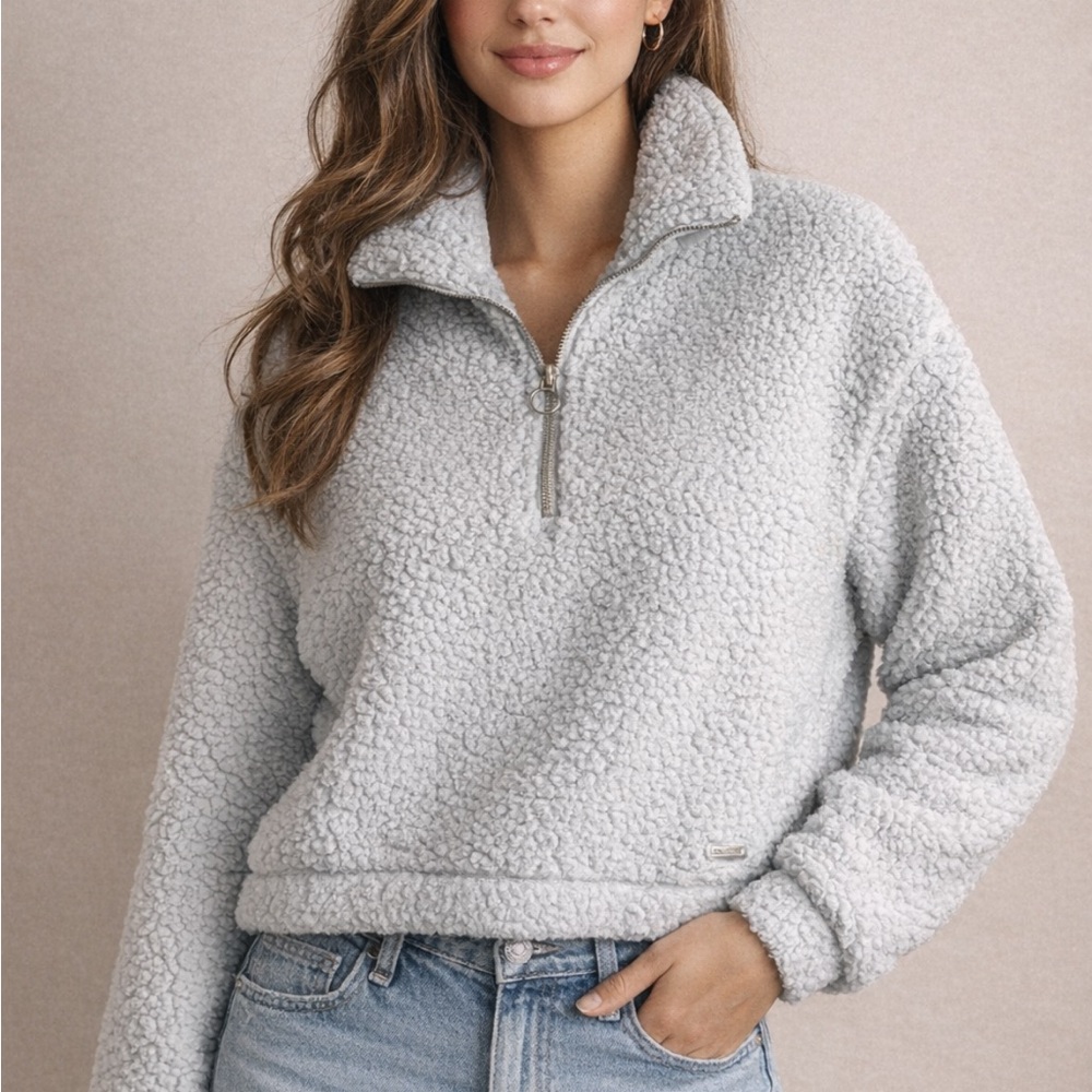 Hollister Light Blue Teddy Jacket